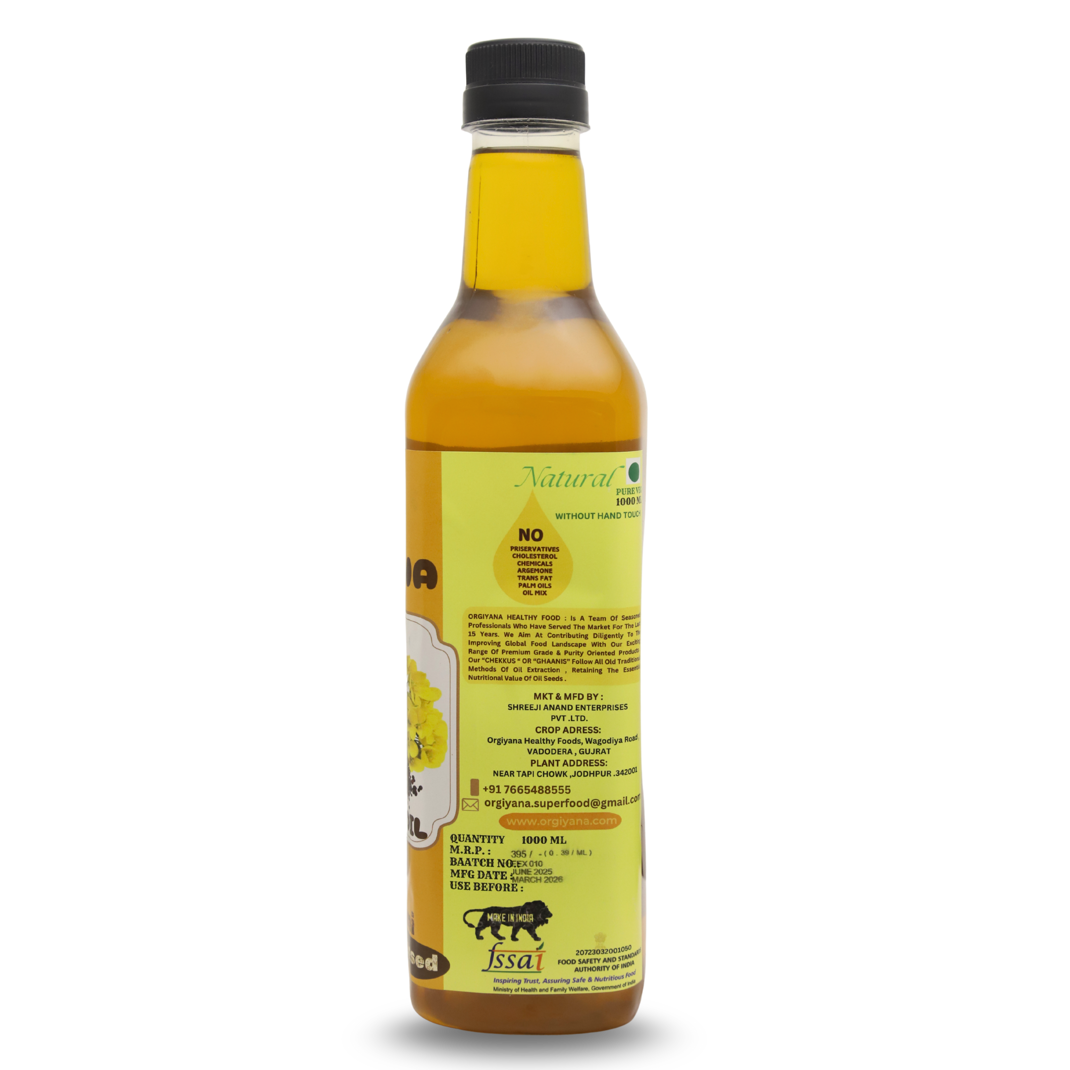 Organic Mustard Oil (1 litre)